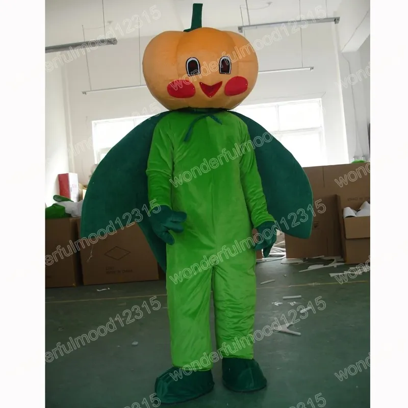 Pumpkin Mascot Costume Unisex Adult Cotton Broadcloth Full Sleeve ...