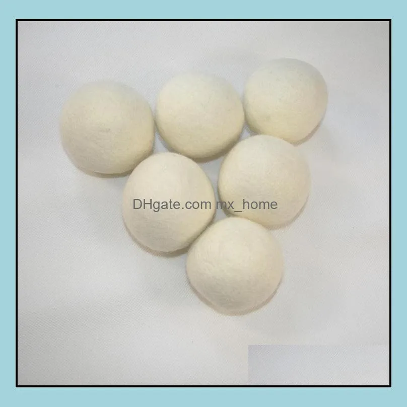 natural wool felt dryer balls 4-7cm laundry balls reusable non-toxic fabric softener reduces drying time white color balls sn924