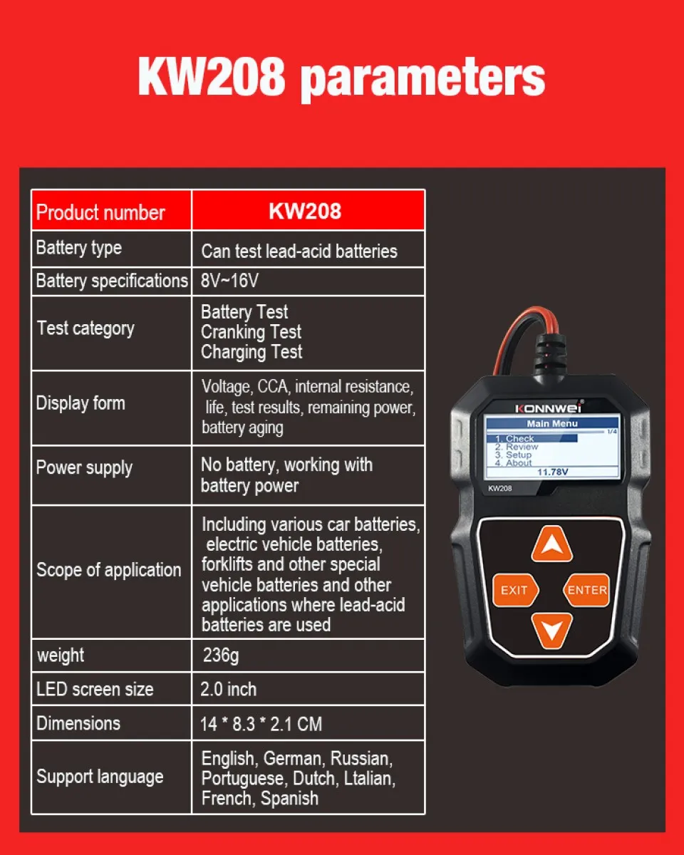 Kw208 konnwei инструкция на русском языке. Kw208 car Battery Tester. KONNWEI kw208. Тестер автомобильных аккумуляторов KONNWEI kw208. KONNWEI kw208 инструкция.