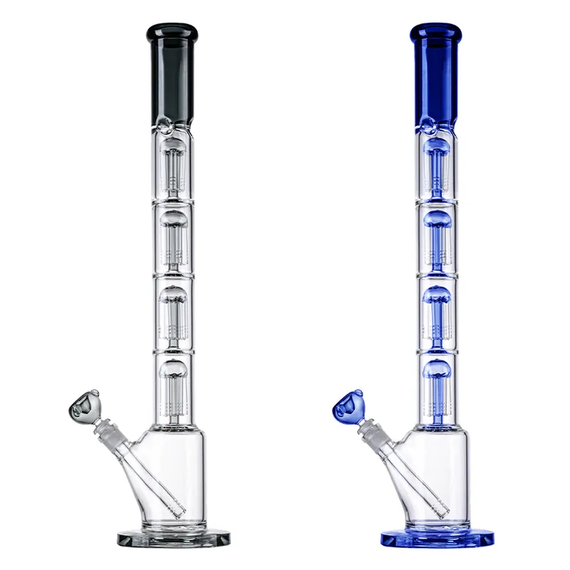 Commercio all'ingrosso 5mm di spessore Big Glass Bong Narghilè Filtro a quattro strati 18mm Femmina Joint Oil Dab Rigs Bong alti Tubi d'acqua con diffuso Downstem Dab Rig WP21101