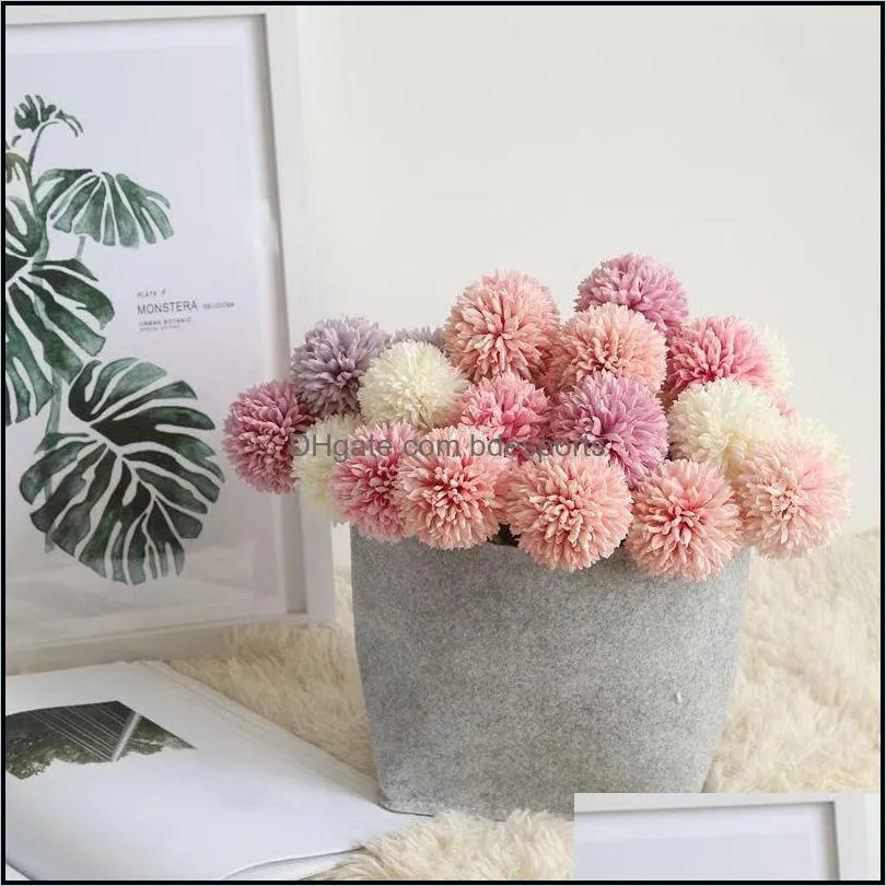 Faux Floral Greenery Home Accents Decor Garden 4500Pcs Simation Chrysanthemum Dandelion Drop Delivery 2021 Krg4X