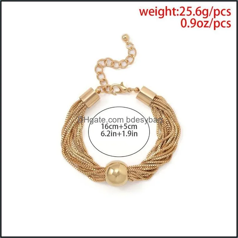 charm bracelets ailodo punk big ball for women hiphop gold silver color multilayer chain party banquet fashion jewelrycharm