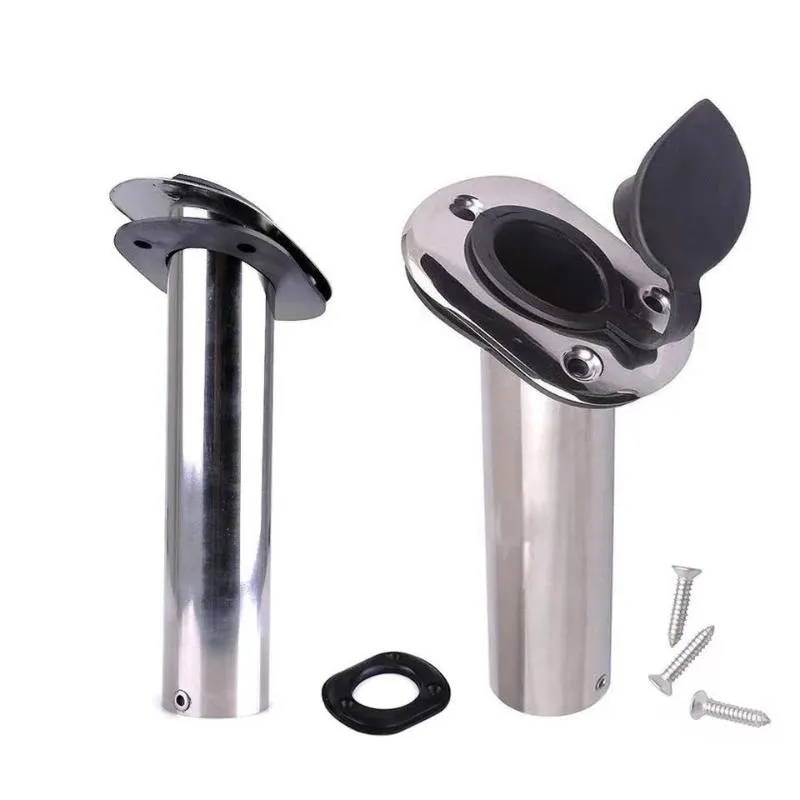 Stainless Steel Fishing Rod Holder With Flush Mount And PVC Cap 30