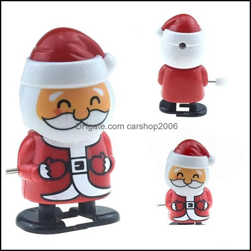 lovely christmas plastic windup toys santa claus snowman clockwork toys children jump gift cartoon characters christmas gifts vt1759