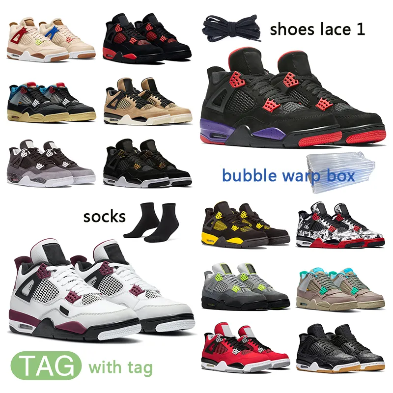 Sneaker 4 4s Scarpe da pallacanestro da uomo rosso tuono università blu bianco oreo Tour giallo luccicante gatto nero Cactus Jack quali sono le scarpe da ginnastica sportive da donna