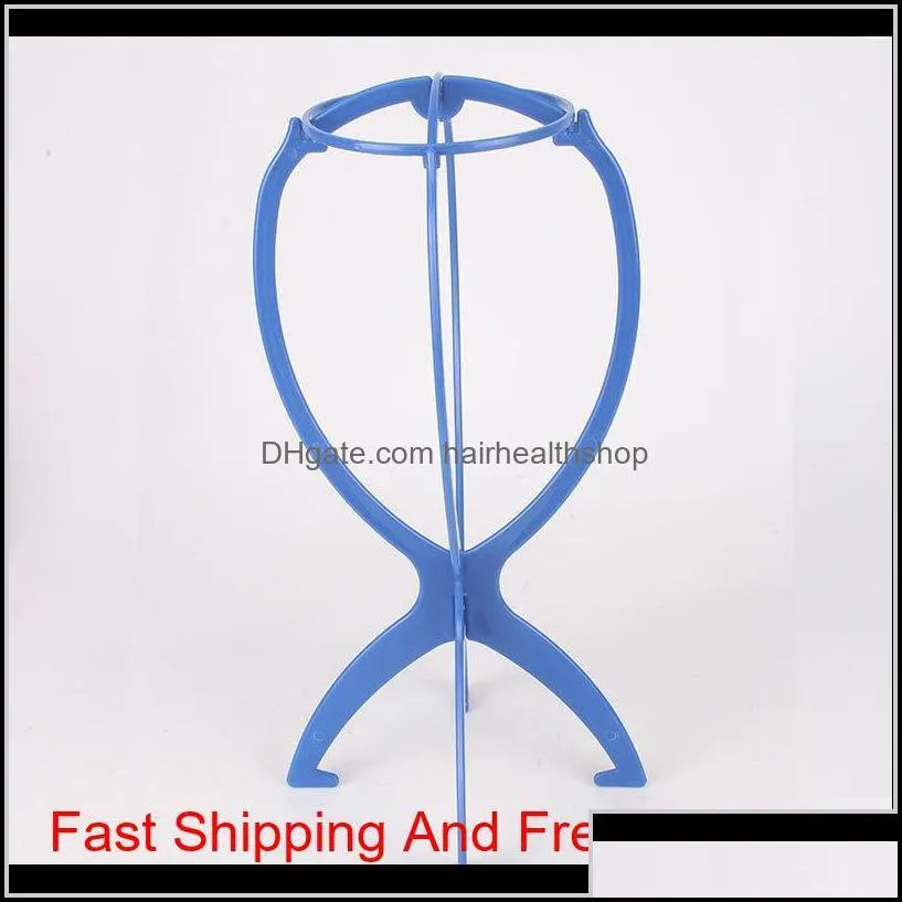 Wig Stand Rosy Black Blue And White Color Portable Folding Plastic Wig Hat Holder qylMDc hairclippersshop
