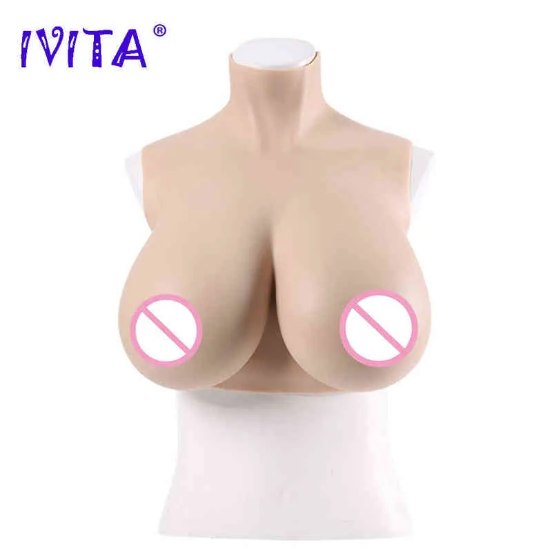 IVITAオリジナルの人工シリコーン胸肉は、クロスドレスのための現実的な偽のおっぱいトランスジェンダードラッグクイーンシーメールコスプレH220511