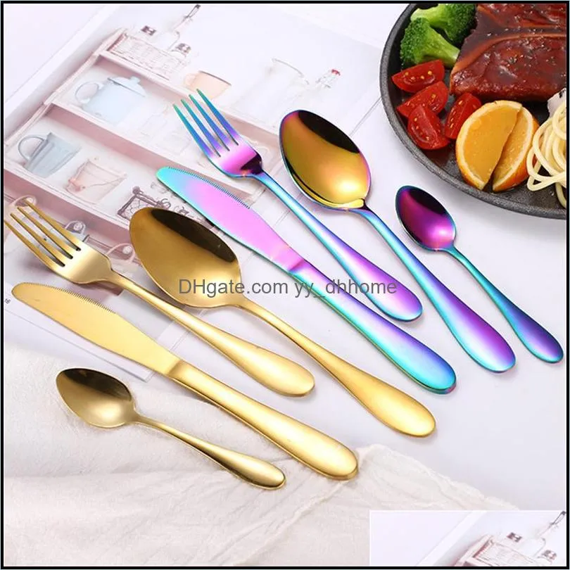 wed cutlery knife spoon fork tableware set 4pcs modern flatware set