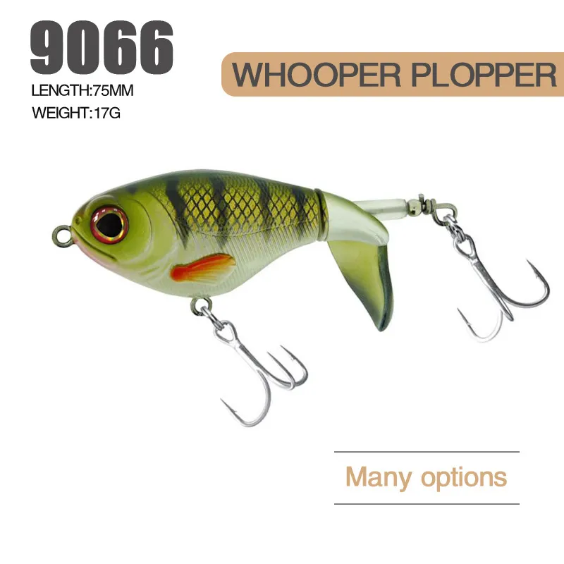 75mm 17g Topwater Spinner Fishing Lures Bass Whopper Plopper Trolling Pesca  Rotating Tail Fishing Tackle Hard Fishing Baits From 1,75 €