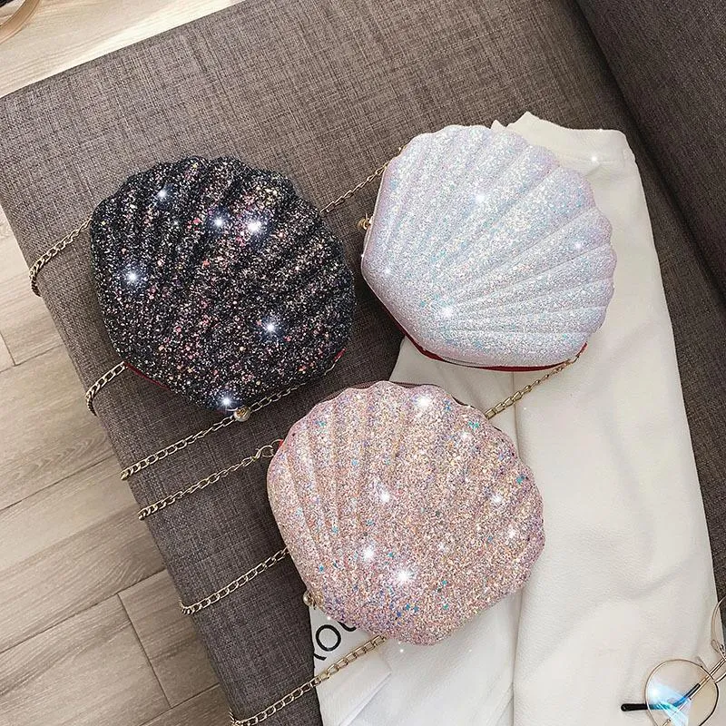 Evening Bags Women Bag Girls Cute Shoulder Crossbody Messenger Hard PVC Sequined Mini Shell Mobile Phone Coin Purse BagEvening