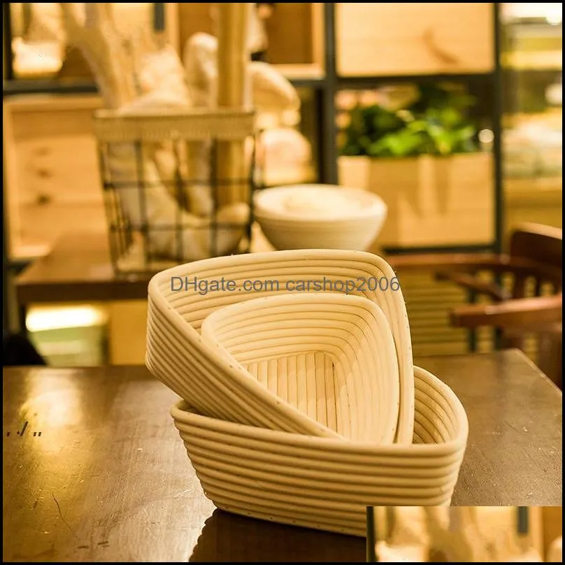 Outro bar de jantar de cozinha cesta de p￣o de jardim de cozinha Indon￩sia Rattan tecido de fermenta￧￣o europeia tigela de cozinha de cozinha ferramenta de cozinha redonda