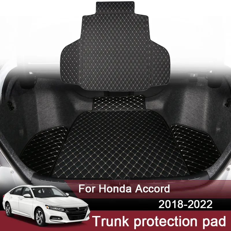 1pc Car Styling Custom Rear Trunk Mat For Honda Accord 2018-2024 Leather Waterproof Auto Cargo Liner Pad Auto Accessory