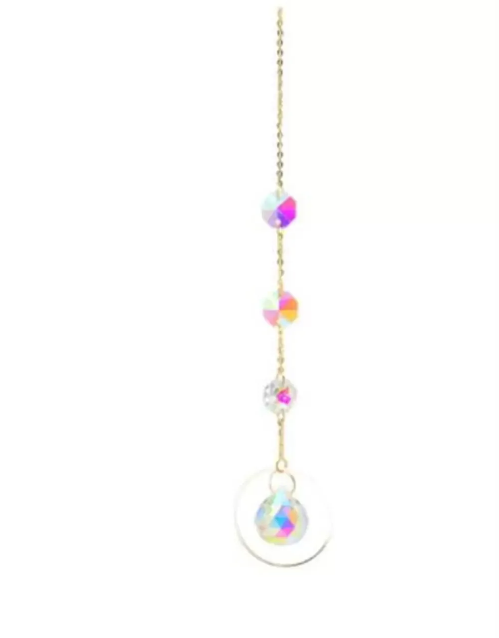 Home Party Decoration Colorful Crystals Suncatcher Hanging Sun Catcher with Chain Pendant Ornament Crystal Balls for Window