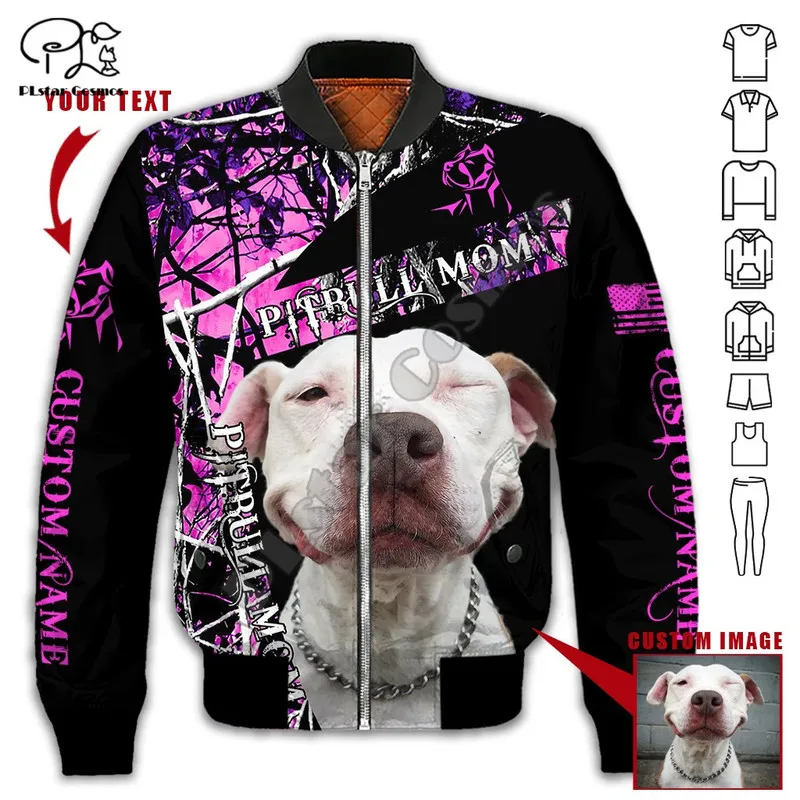 Plstar cosmos pit bull dog 3D geprinte vlucht bommenwerper jassen jas tracksuit winter dik oversized casual casual lange mouwstijl p27 220704