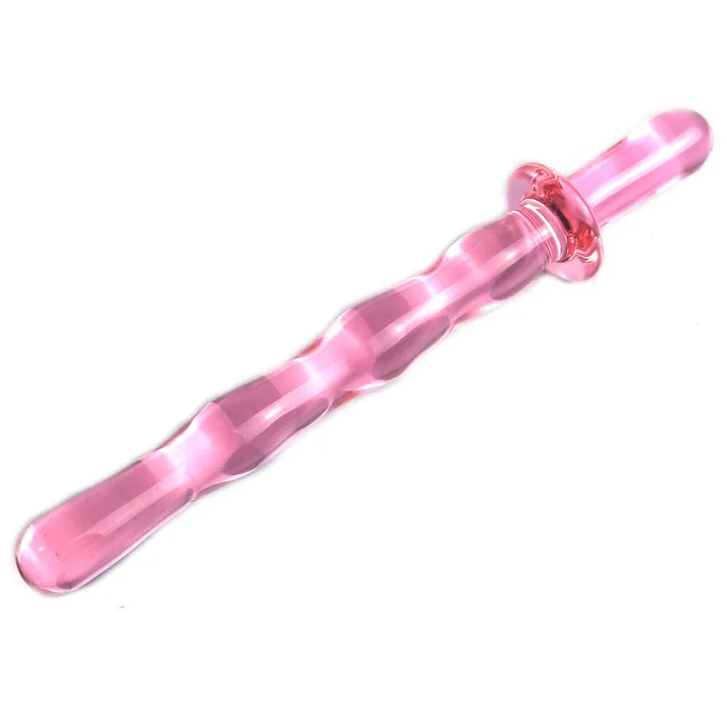22cmの長さの黒いピンクのガラスディルドビッグアナルプラグクリスタルバットメス男性のためのセクシーなおもちゃゲイアダルト製品