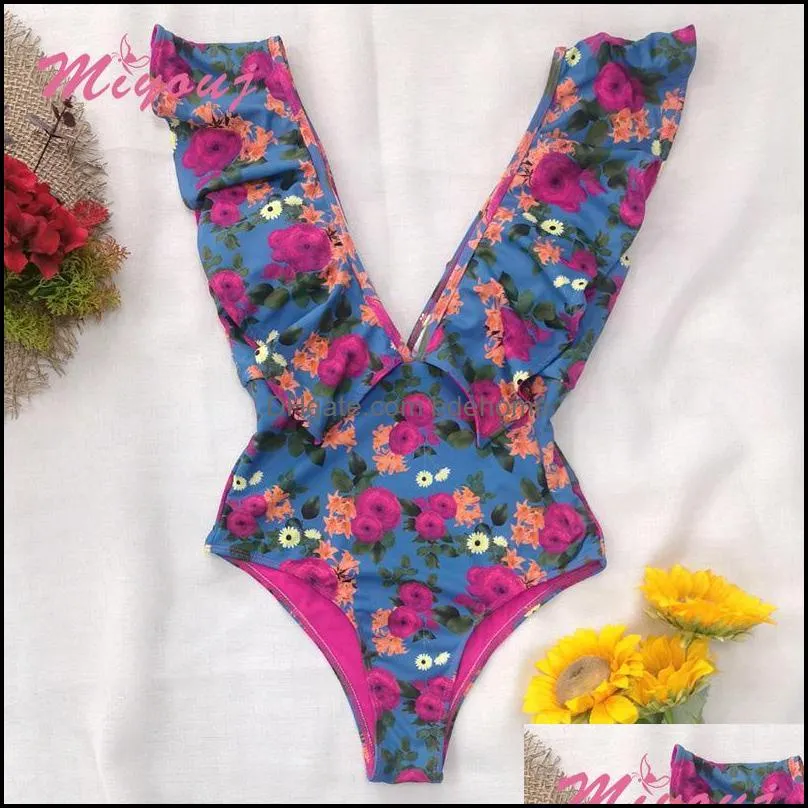 Designer Bathing Suits Plant Print Women Swimwear 2022 Swimsuit Sexy One Piece High Quality
