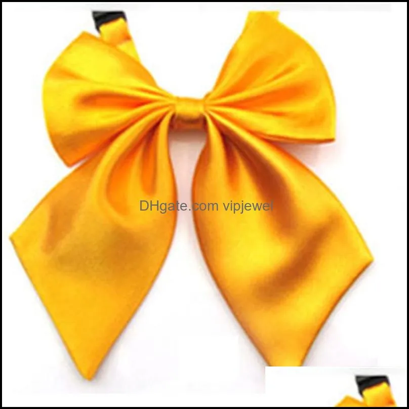 women girl solid color large bow ties for bank hotel dress suit shirts decor fashion accessories