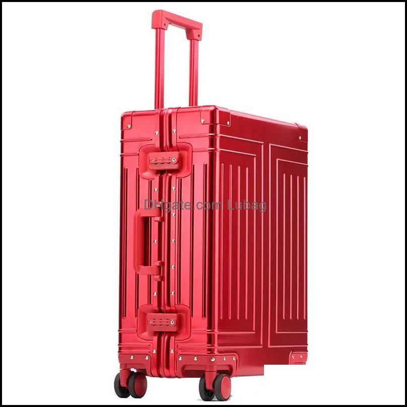 suitcases high-grade 100% aluminum-magnesium rolling luggage for boarding spinner travel suitcase with wheels lubag