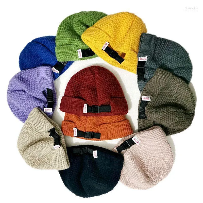 Beanie/Skull Caps Women Daily Short Beanie Hat Sailor Style Autumn Winter Melon Cap Ribbed Sticked Hats For With Elastic Band Chur22