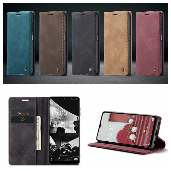 Корпуса кожи кожи Caseme для Samsung M33 5G M53 Xiaomi 12 Pro Lite Redmi Примечание 11 4G iPhone 14 Pro Max Suck Magnetic Crowur Vintage Deloter Stand Cover Coveres