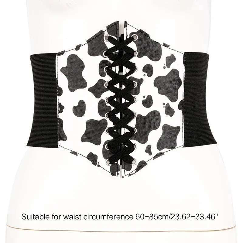 Belts Elegant Cow Print Waist Trainer Women Corset Cincher Body Shaper Girdle Trimmer Extender Streetwear Decorations