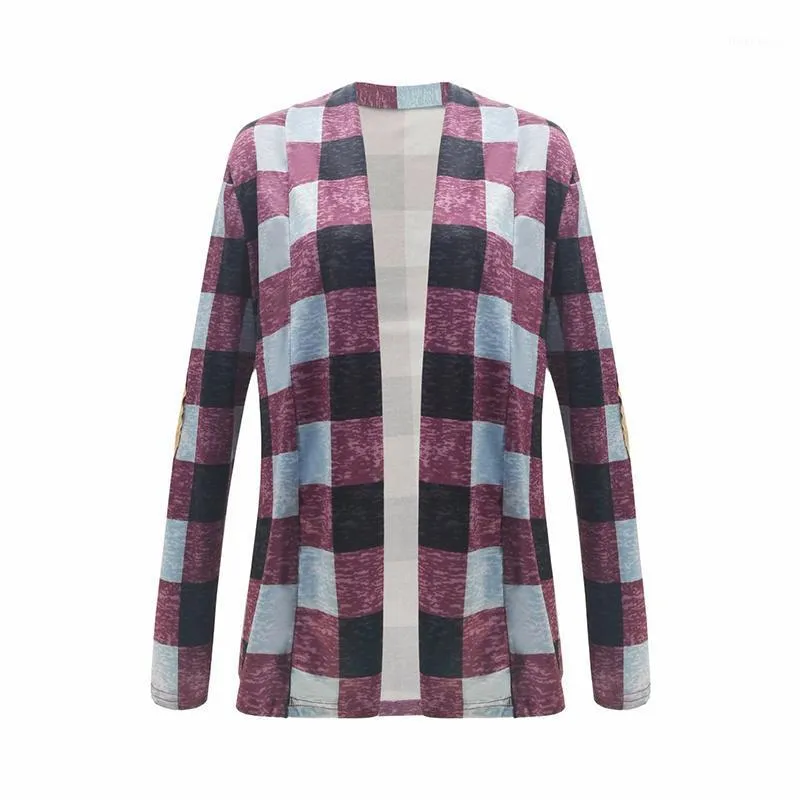 Vestes Femmes 2022 Automne Mode Slim Manteaux Vêtements Plaid Computer Ordinateur Trainement Polyester Femmes Vêtements De Vêtements De Vêtements européens