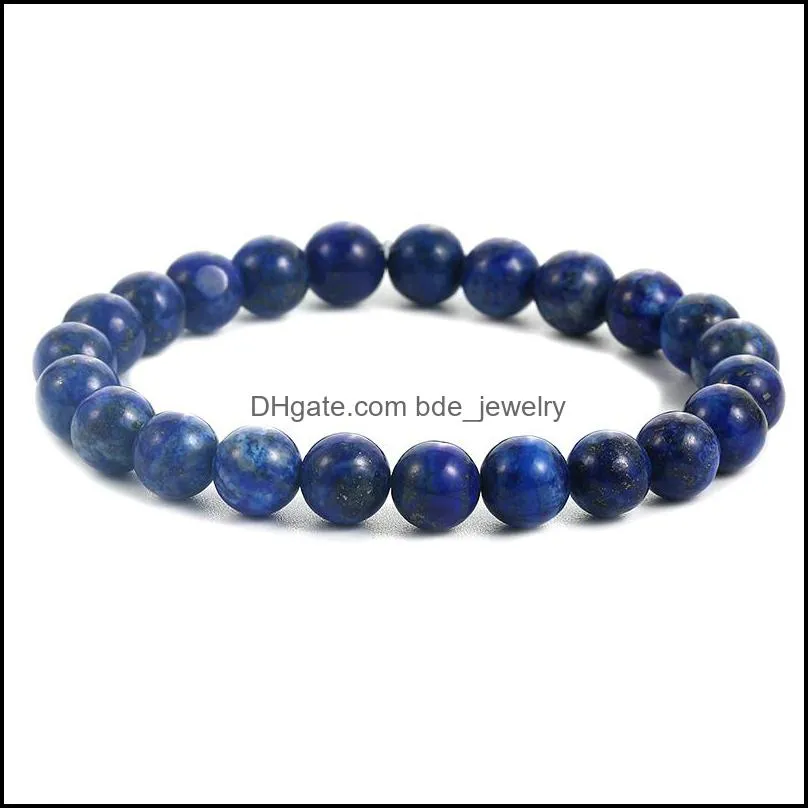  lapis lazuli beaded bracelets for men women fashion natural stone energy bracelet elastical handmade jewelry gift