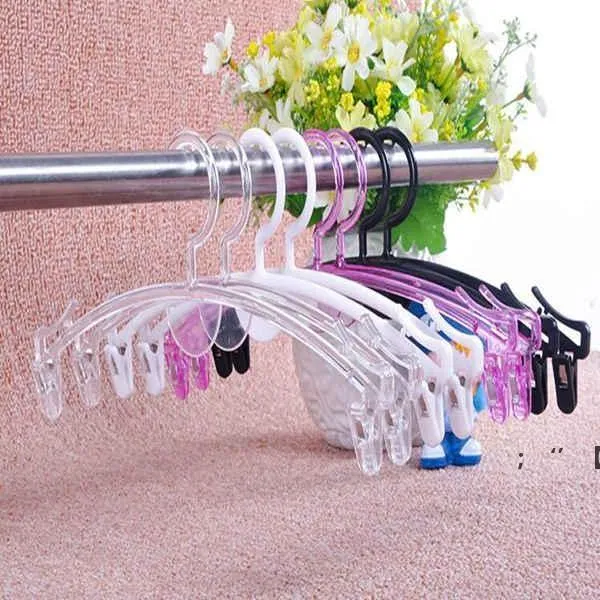 Ny transparent plast mode panty hängare förtjockade bh hängare med klipp specialunderkläder r klädaffär rra13039