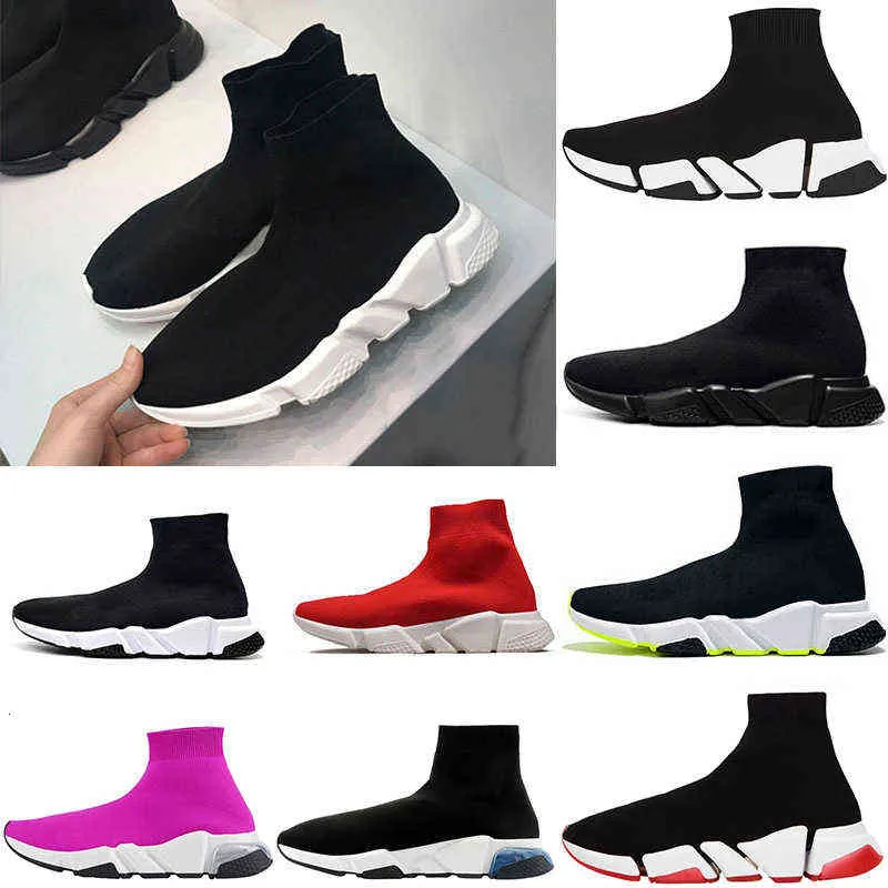 2022 مصمم أحذية جورب غير الرسمية المدربين الرياضيين باريس الرجال نساء أسود أبيض 2.0 المتسابقين أحذية رياضية الأزياء الأحذية أحذية متماسكة