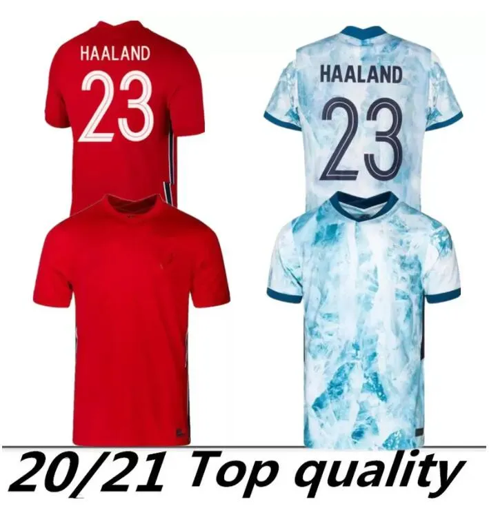 20 21 Soccer JerseyS 2021 noruega Haaland ￖdegaard Berge King camisetas de f￺tbol time nacional Uniformes de futebol tailândia