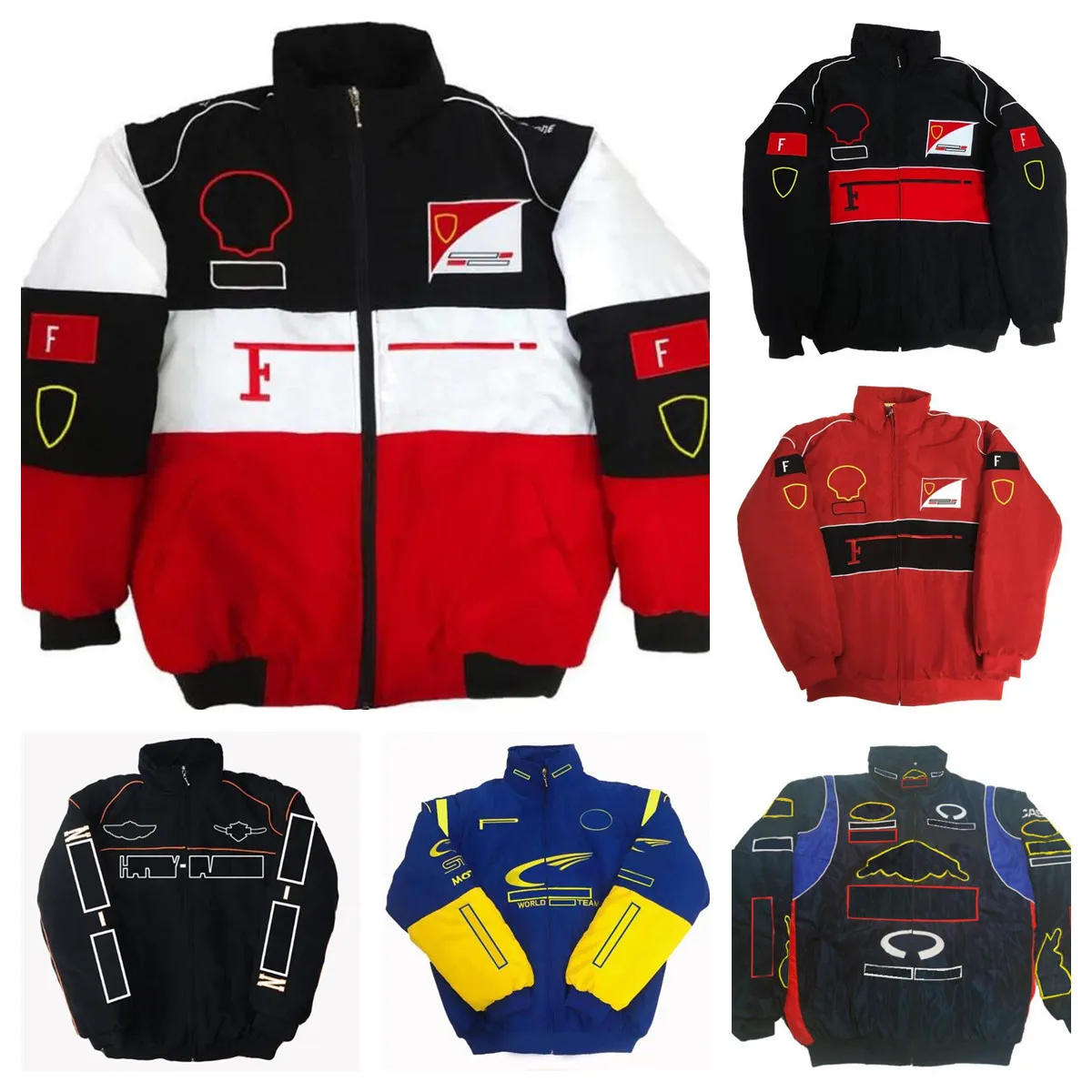 F1 Formula 1 Racing Jacket Winter Car Full Embroidered Logo Cotton Clothing Spot Sale