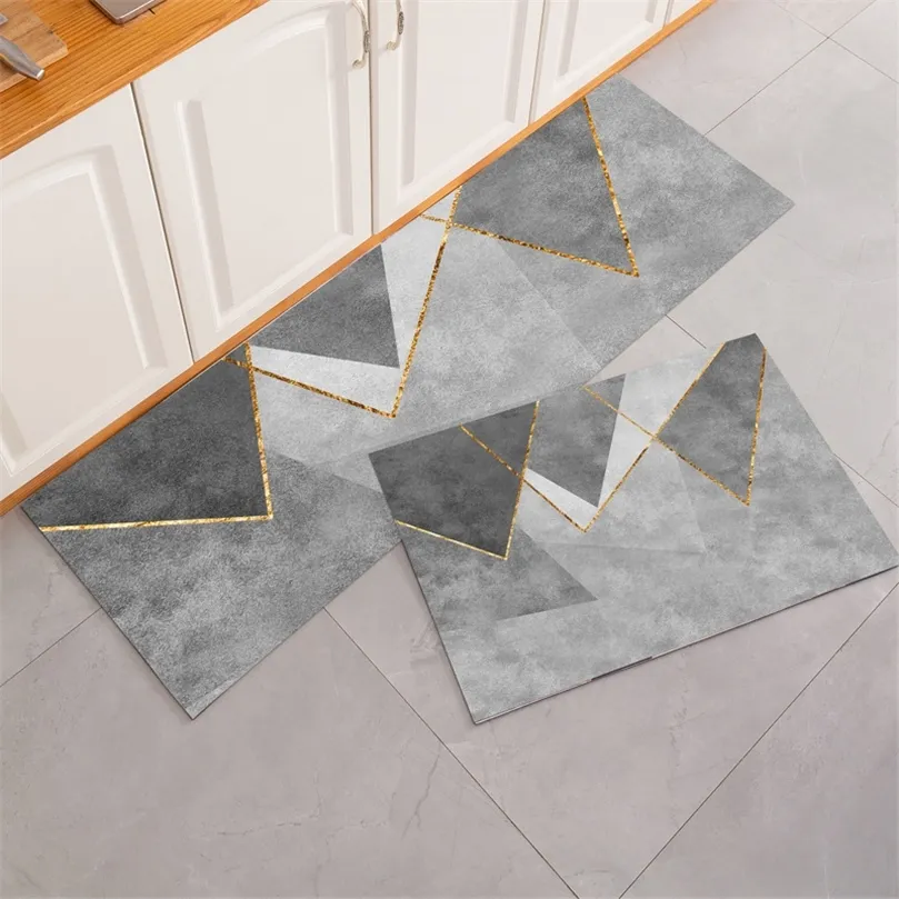 Tappetino da cucina Triangolo grigio Geometria Modello Ingresso Zerbino Porta del bagno Tappetino Salotto Antiscivolo Antivegetativa Tappeti lunghi 220401