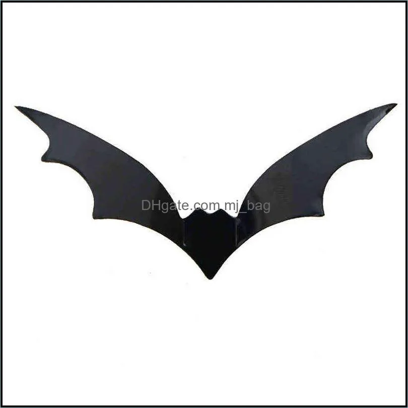 12 pcs bat sticker halloween wall stickers black 3d bats party creativity living room background walls mall decoration vtm tl0789