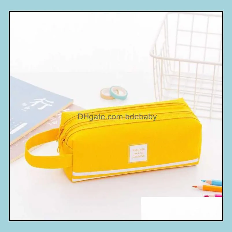 200pcs large capacity stationery storage bag cute pencil case oxford cloth pen cases kawaii gifts office students kids school supplies