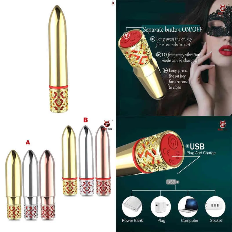 Nxy Vibrators Powerful 10 Frequency Mini Bullet Vibrator Plating Vibrating Egg Clitoris G spot Stimulator Finger Massager Sex Toys for Women 220509