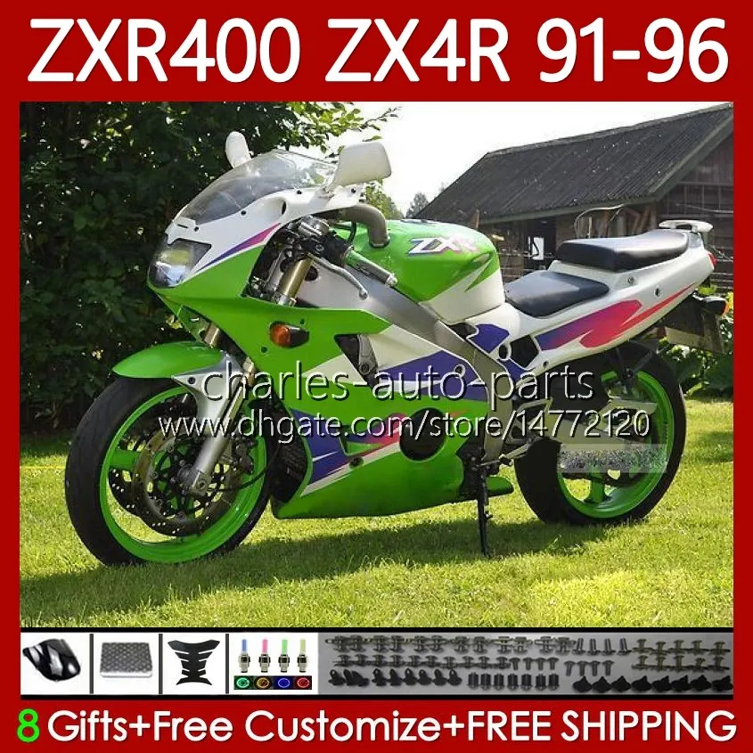 Corps ABS pour KAWASAKI NINJA ZXR 400 CC 400CC 1991 1992 1993 1994 1995 1996 Cowling 138No.41 ZX4R ZXR-400 Carrosserie ZX 4R ZXR400 91 92 93 94 95 96 Kit de carénage Vert violet