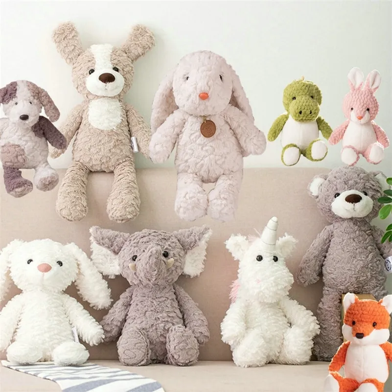 Haute qualité doux longues jambes lapin ours en peluche chien éléphant licorne peluche animaux de bande dessinée bébé apaiser jouet poupée jouet pour enfants 220706