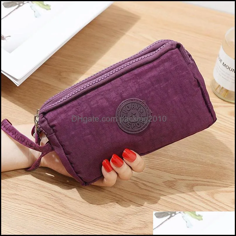 Party Favor Ladies short change mobile phone bag three-layer zipper coin purse factory direct sales