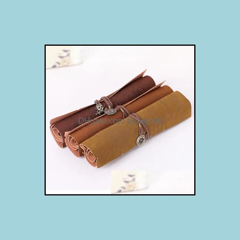 Pencil Bags Cases Office School Supplies Business Industrial Retro Pirate Treasure Map Roll Up Pu Leather Case Pen Make Holder Gift Drop D