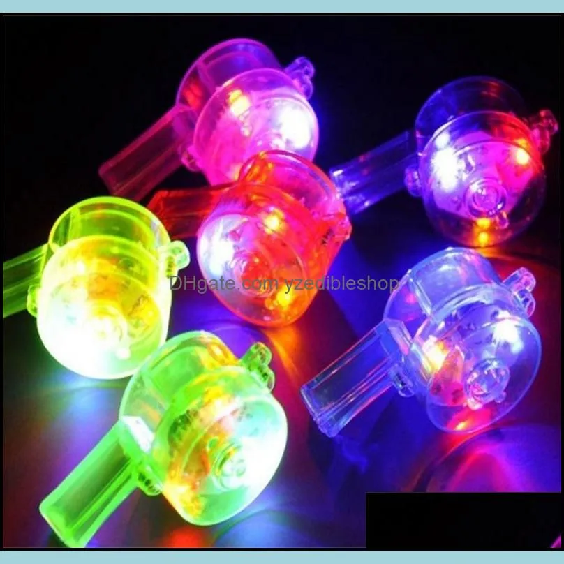 LED Light Up Flash Blinking Whistle Multi Color Kids Toys Ball Props Party Favors Festive Supplies Pure Color 1 15lh bb