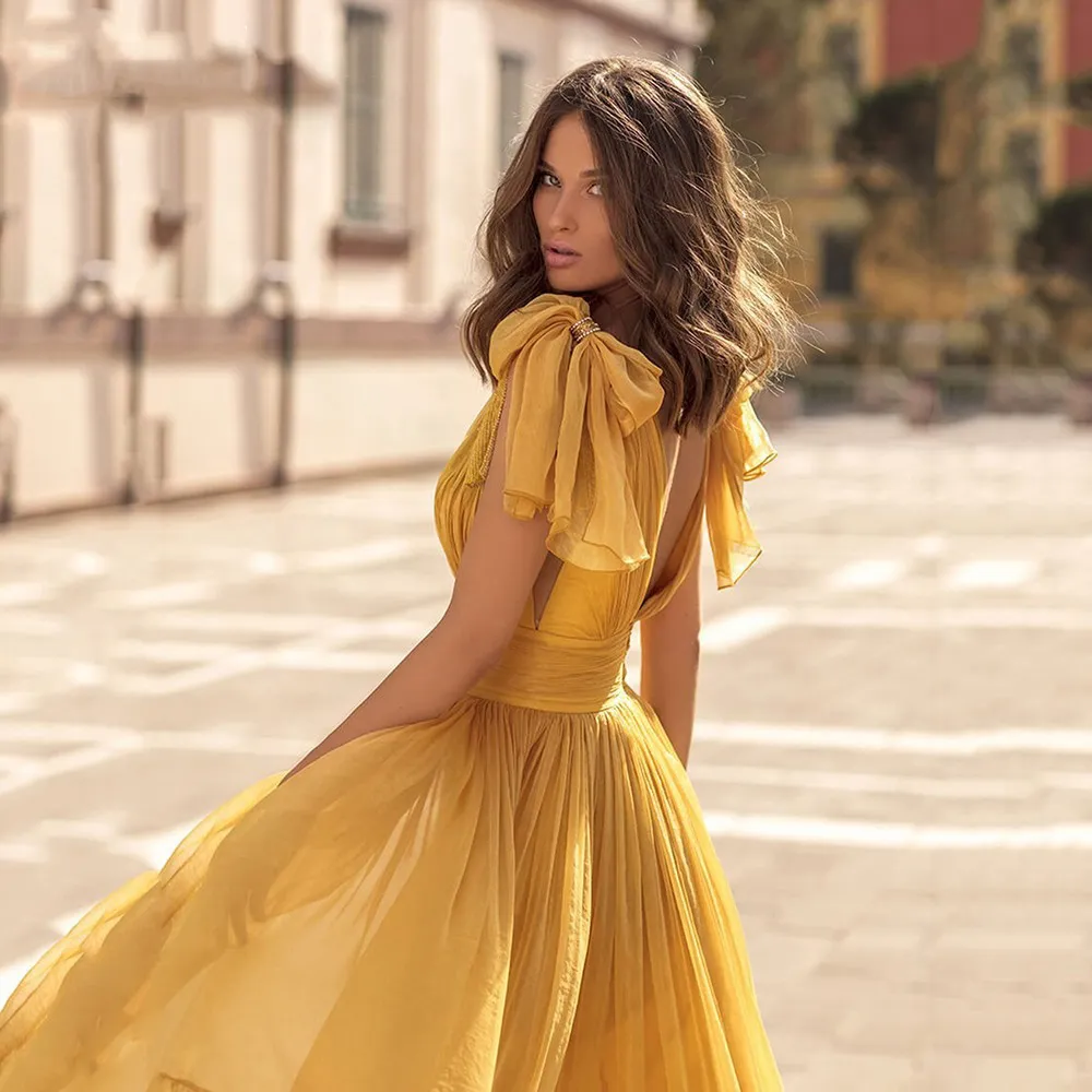 Mustard cheap formal dress