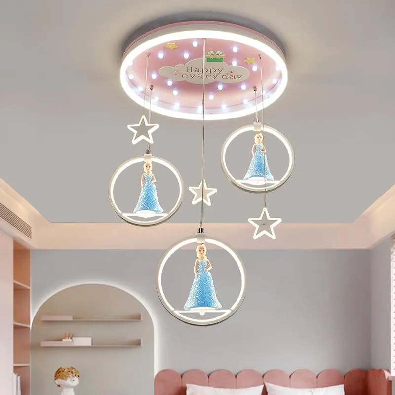 Lâmpadas pendentes Lâmpada infantil quarto decorativo Sala de jantar Luzes de teto LED Interior Interior Corrente de luz