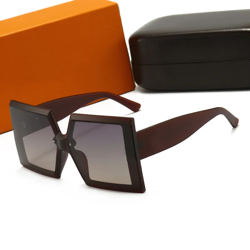 Projeto Óculos de sol Glass de sol de moda de moldura cheia para mulheres e homens retro quadrado lente grande lente sol óculos bandos polarizados Óculos com o caso G05603