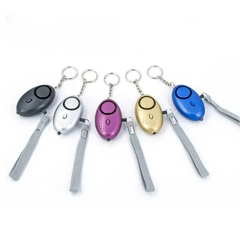 NIEUW 130DB Ei Vorm Zelfverdediging Alarm Girl Veiligheid Beveiliging Beveiliging Persoonlijke veiligheid Schreeuw luid Keychain Alarm C0621G02