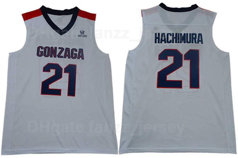 Bulldogs No21 Rui Hachimura White Basketball Stitched NCAA Jersey