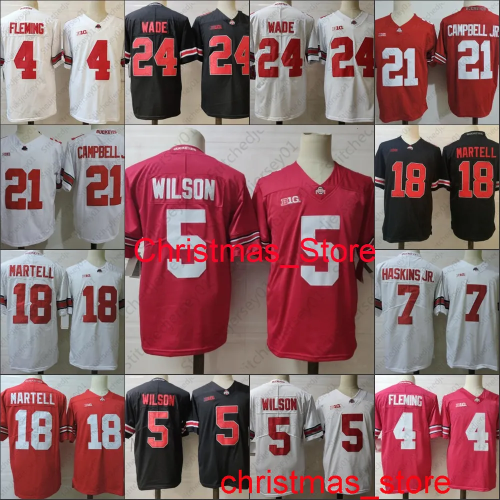 Camiseta de fútbol de Ohio State Buckeyes 32 tatum Marvin Harrison Jr 5 Garrett Wilson 4 Julian Fleming 7 Dwayne Haskins 25 weber 24 wade 21