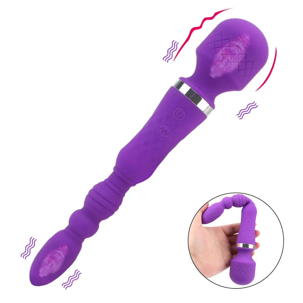 2 In 1 Toverstaf Vibrator Voor Clitoris Vaginale Stimulator Vibrerende Anale Plug Vrouwelijke Masturbator Vrouwen Sexy Speelgoed Volwassen Erotische winkel