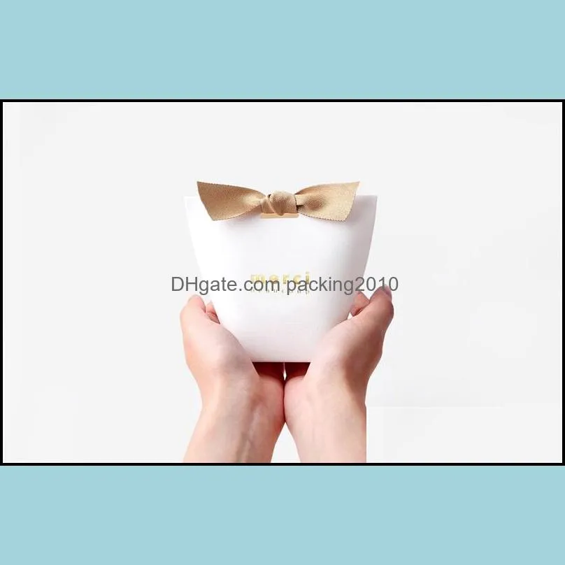 Gift Box Exquisite French Thanks Merci Paper Package Bag Gilding Folding Candy Boxes For Wedding Favor 0 42hb Yy