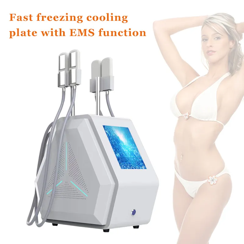 2 في 1 cryolipolysis ، آلة شكل بارد 4 منصات Cryo ems shistly system خسارة الوزن معدات العلاج بالتبريد