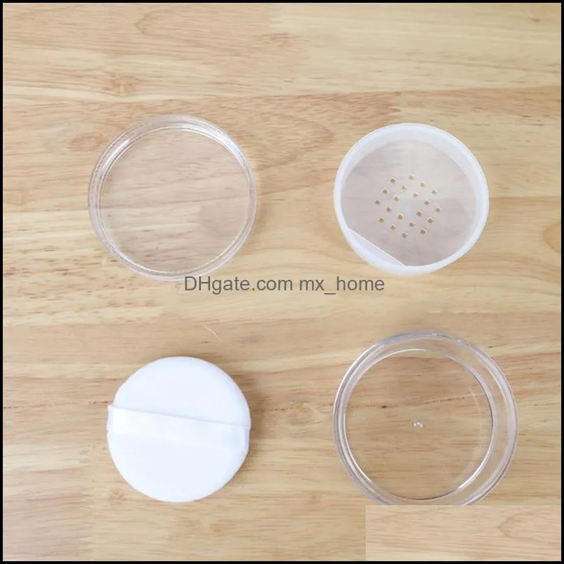 20g/50g Empty Travel Powder Case Clear Plastic Cosmetic Jar Make-up Loose Powder Box Case Container Holder with Sifter Lids and Powder